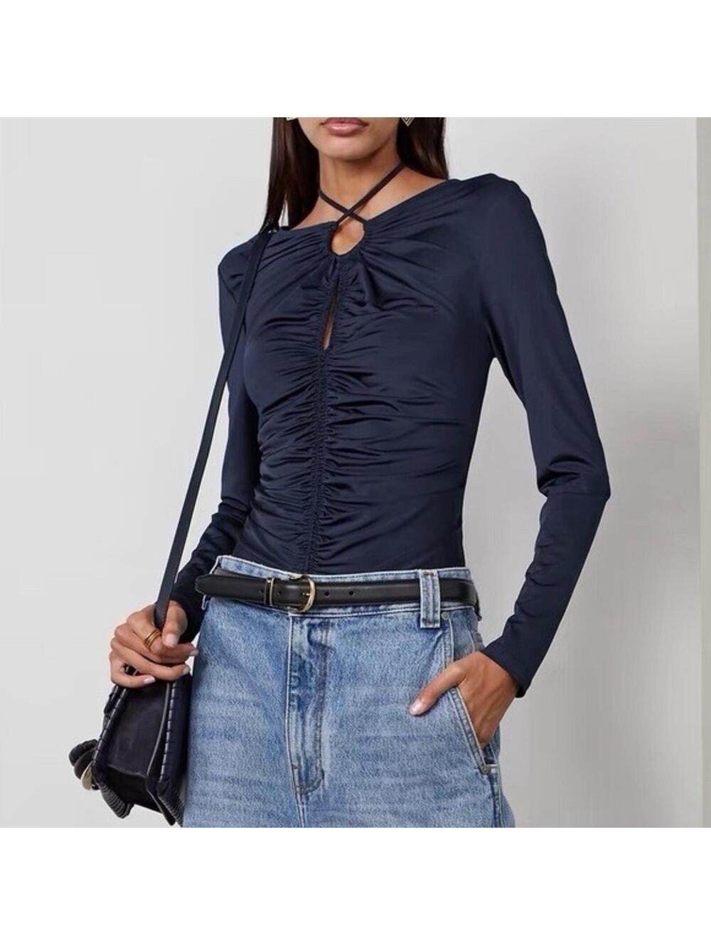 Veronica Beard Roque Navy Top NWT $298 Party Maximalist Sz 8